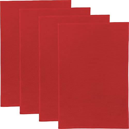 Erwin Müller Reinigungstuch, Putztuch, Multifunktionstuch 4er-Pack rot Größe 50x70 cm - saugstark, zum Putzen oder Staubwischen, robust und langlebig, mit Frottierseite