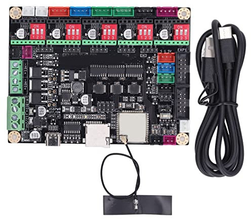 TICFOX MKS Steuerplatine 3D Drucker, 3D Drucker Integriertes Motherboard, ESP32 3D Drucker Motherboard 32 Bit Steuerplatine Additive Fertigungsprodukte Zubehör für MKS MINI12864V3