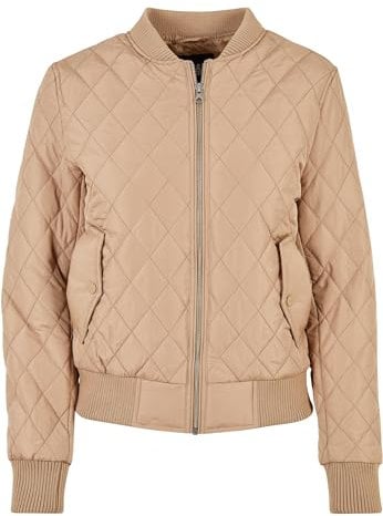 Urban Classics Women's Ladies Diamond Quilt Nylon Jacket Jacke, unionbeige, 5XL