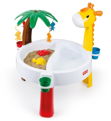 Dolu Fisher-Price Kids Water and Sand Activity Table, Children indoor & outdoor physical activity toy, separate features for water and sand games, Suitable for Kids 24 months and Up