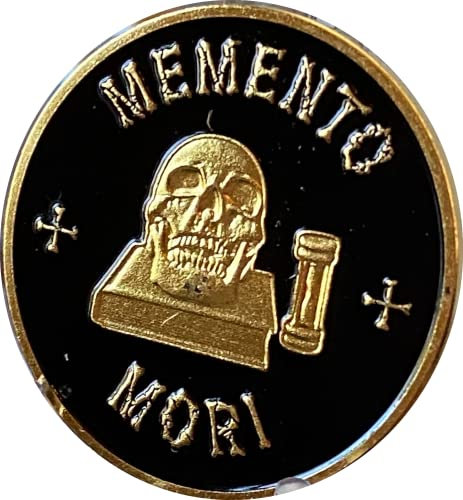 Memento Mori Medaillon Farbe Totenkopf Sanduhr Remember You Must Die Coin