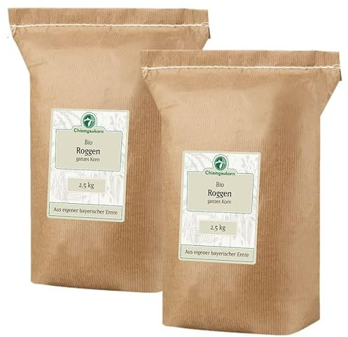 Chiemgaukorn Bio Roggen Ganzes Korn Vorrats-Set 2 x 2,5 kg