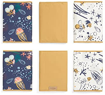 Tutti Bambini Cot Wraps 6 Pack Bamboo Cotton Our Planet | Six soft bamboo cotton cot wraps with protective padding and secure fastening for a comfortable nursery essential.