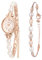 Avaner 2 Stück Damenuhren Mode Armband Uhr Ovale Damen Analoguhr mit Naturperlen Damen Armbanduhr Schmuckschließe Armband Armbänder für Frauen