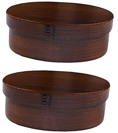 ABOOFAN 2pcs Japanese Bento Box Wood Splitter Lunch Box Japanese Food Box Japanese Food Container Portable Lunch Containers Wood Lunch Box Lunch Sushi Box Bento Box Japanese Style Wood