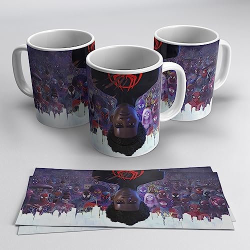 newseny Taza de Miles Morales Spiderman de dibujos - Regalo para fans del hombre araña Miles Morales | Cerámica 355ml (Miles Morales Del Reves)