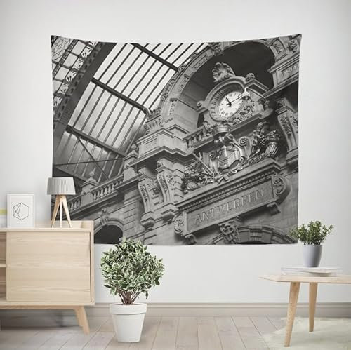 EHOMERY Wandteppich Klein Orientalisch Großes Strandtuch Uhr Tuch Wandbehang Wanddecken Bilder Wohnzimmer Schlafzimmer Wandbehang Dekoration 100x70cm