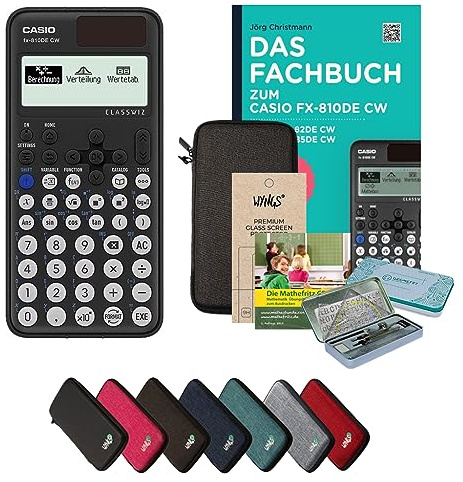CALCUSO Streberpaket Dunkelgrau mit Taschenrechner Casio FX-810DE CW ClassWiz