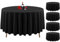 Vnituasr 5er-Pack Schwarze runde Tischdecke, 228cm runde Tischdecke