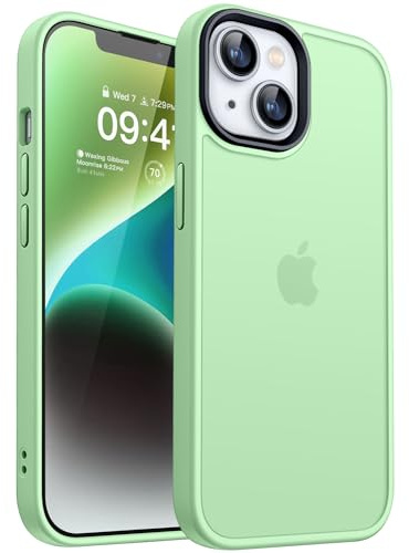 CANSHN Upgrade für iPhone 14/13 Hülle [Militärschutz] Schutzhülle Samtige Touch Matt Anti-Kratzen Handyhülle iPhone 14/13 Case, Matcha