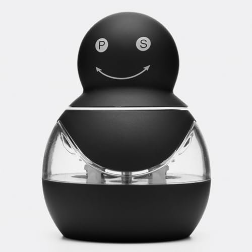 Innovative Salz- und Pfeffermühle GHOST mahlt Salz in die eine und Pfeffer in die andere Richtung Design Geist mit gummierter Oberfläche