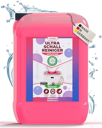 Qindoo 5L Ultraschall Reinigungsmittel Universal für Ultraschallreinigungsgerät, Reiniger Konzentrat Kanister (5 Liter Kanister)