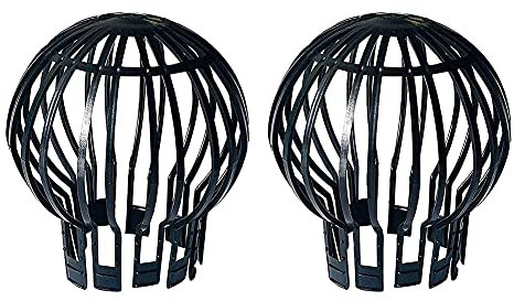 FOUTP Lot de Crapaudines pour Gouttière Protections de Gouttière 5.7×4.92 Inch, de protection de tuyau de descente noir, obturateur de gouttière de toit,crépine de gouttière à feuilles rond (2 pièces)