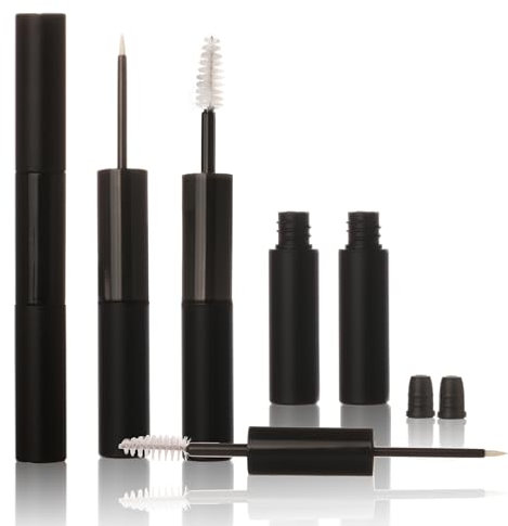 COSIDEA 50PCS Leere 5m 2 in 1 Mascara Tube und Eyeliner Container 10ml Dual Ended Tuben Container mit Zauberstab für Rizinusöl Wimpern Kleber Flasche Verpackung