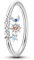 NARMO 925 Sterling Silber Ring für Frauen Mädchen - Mond, Sonne, Stern Design Mit Cubic Zirkonia - Statement Schmuck Größe 57mm