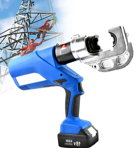 Beachtiful Elektrische hydraulische Drahtcrimpzange, wiederaufladbare Kabelcrimpzange für Kupfer- und Aluminiumklemmen, langlebige Zange zum Crimpen von 16–400 mm2,Digitaldisplaymodel