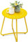 danpinera Outdoor Beistelltische mit Blumenausschnitten, Wetterfester Stahl Patio Beistelltisch, Kleiner Runder Outdoor Beistelltisch, Metall Beistelltisch für Patio, Hof, Balkon, Garten, Gelb