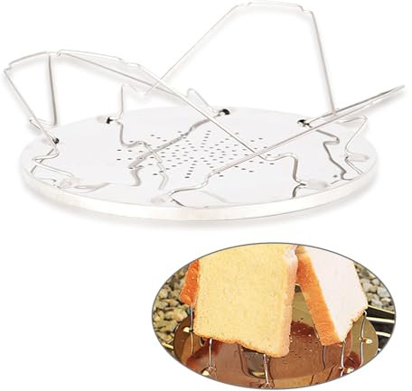 Camping Toaster, Edelstahl Camping-Toaster, Edelstahl für 4 Scheiben, Mini,Campingtoaster mit Faltbarem Ständer, Mini Gasherd für Kocher, Familien, Outdoor, Picknick, Reisen