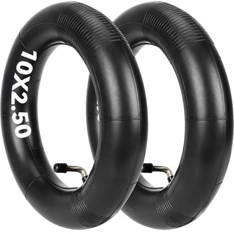 Satgoo E Scooter Schlauch 10x2,50, Ultradoppelte Dicke, Mit Winkelventil 90°, 60/70-6,5 Ersatzreifen Schlauch, 10 Zoll Schlauch für Ninebot MAX G30 G30P G30LP/Kugoo M4 M4Pro etc.