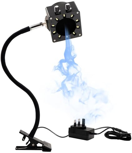Treedix Solder Fume Extractor Fan, Solder Air Absorber Remover with Dimmable LED Light and Adjustable Fan Speed, 15 Activated Carbon Filters for Soldering, Brazing (Black)