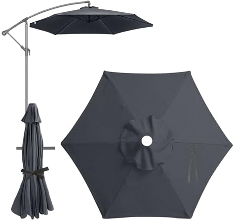 Aartner Replacement Parasol Fabric Cover, 96-98CM 6 Ribs Parasol Replacement Canopy Cover, Anti-Ultraviolet Patio Waterproof Patio Cloth Cover for Garden Umbrella