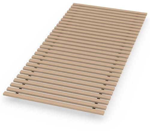 TUGA - Holztech Rollrost Buche Lattenrost 90 x 200 cm 28 Leisten, 22mm bis 650kg unbehandeltes Buchenholz unserer Wälder