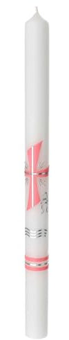 Holyart Cero battesimale Croce Rosa Argento 400x30 mm