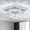 RHEAFON Crystal LED Ceiling Light, Square Chandelier Ceiling Light Flush Mount 2 Ties Crystal Chandelier for Hallway Kitchen Porch Bedroom Dining Room(Cool White)