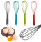 Fouet en silicone pour la cuisine, mélangeur à œufs à main pour farine, gâteau, œuf, mini fouet à pâte en acier inoxydable, fouet de cuisine, petit fouet anti-adhésif pour fouetter, cuisiner, cuire au