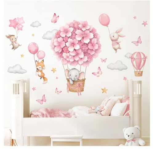 Little Deco Wandtattoo Elefant im Heißluftballon DL5129 L