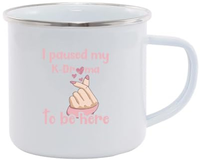 Hippowarehouse I Paused My k-Drama to be here Printed Mug Various Colour Options Ceramic Cup Kitchenware 11oz