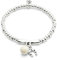UNO de 50 Pulsera Bañadas En Plata De Ley Y Cristal De Murano Marfil Y Herradura
