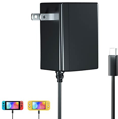Charger for Nintendo Switch,AC Power Supply Adapter to Nintendo Switchs and OLED and Lite with 6.6FT Charger Cable, Output 15V2.6A Support Switch TV Dock Mode,Compatible Steam Deck and PS5 Controller