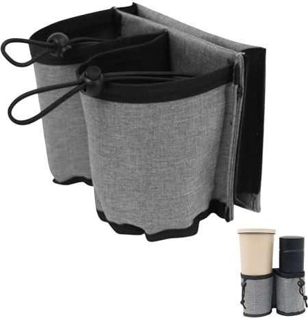 1 Suitcase Cup Holder, Luggage Accessories, Storage Hanging Bag, Suitcase Bottle Holder, With 3 Pockets, Suitable as a Travel Gift for Passengers, Flight Attendants, And Flight Attendants (Grey)