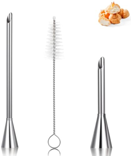 Guduling 3 Pc Cream Icing Piping Nozzle Tip,Doughnut Filling Piping Nozzle