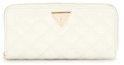 GUESS Giully II SLG Zip Around Wallet L Cream White