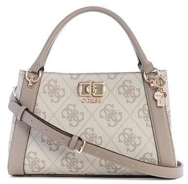 GUESS sac à main sac à épaule bandoulière Karnilla Logo Girlfriend Satchel Dark Taupe Logo