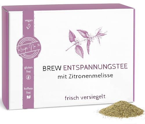 Spezialmischung Entspannungstee – 150 g für innere Ruhe, lose | Gelassenheitstee aus Zitronenmelisse, Zitronenblüten und Minze | perfekter Abendtee, Auszeit-Tee | BREW