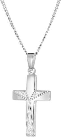 trendor Halskette mit Kreuz-Anhänger 21 mm 925 Silber 21166-40