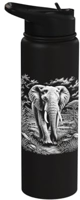 Cool Elephant in Natural Stainless Steel Insulated Water Bottle