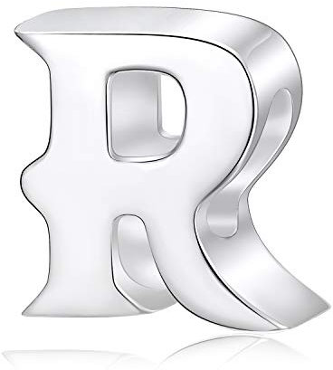 Charm Con lettera dell'alfabeto, A, in vero Argento Sterling adatti per braccialetti Pandora Letter R