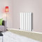 NRG 600x408 mm Gloss White Column Designer Radiator Horizontal Double Flat Panel