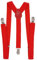 WannGe Herren-Hosenträger 2,5 cm, elastisch, verstellbar, Y-Rücken, zum Anklippen, rot, Einheitsgröße