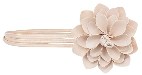 TeeYee Damen Blumen Taillengürtel PU leather Taillenkette/Seil/Gürtel Boho Dekorative Wickelgürtel Flechtgürtel beige