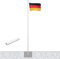 Vispronet Alu-Fahnenmast 6,20 m/ø 50 mm mit Kunststoffbodenhülse & Deutschlandfahne im Komplettset
