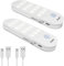 LED Nachtlicht mit Bewegungsmelder,Hually LED Licht [2 Stück] USB Aufladbare Nachtlampe Schranklicht mit 3 Modi (Auto/ON/OFF),Praktischer eingebauter Magnet Orientierungslicht für Küche,Stair,Flur usw