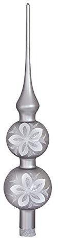 Jingle Bells Lauscha Christbaumspitze antik Silber matt