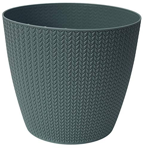 Koopp 25cm Grand Rotin Cache-Pot Plante en Blanc Gris Bleu ou Noir - Bleu