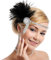 MWOOT 1920s Feder Stirnband für Mädchen,Vintage Haarbänder Schwarze Feder Headpieces Art Deco Inspiriert von Great Blinkende Kristalle Haarband