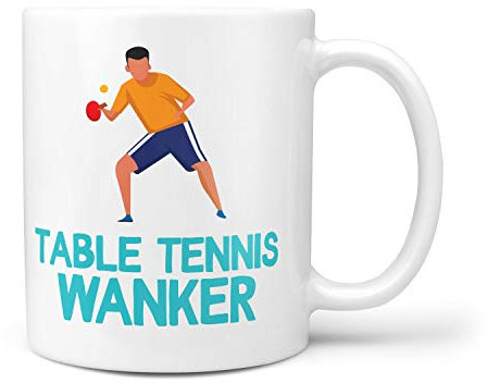 TeHe Gifts Table Tennis Wanker Gift Mug Funny Rude for Him Her Men Women Birthday Gifts